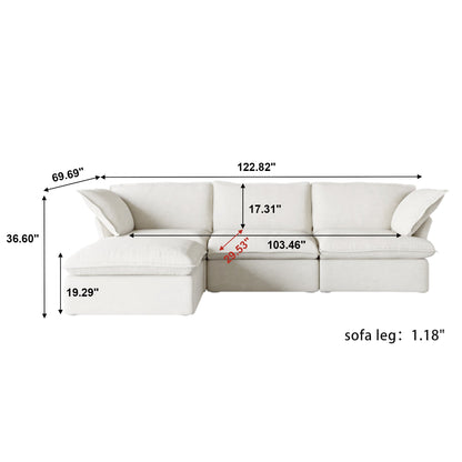 Modular Luxe 3-Seater Sectional in White — Nationwide