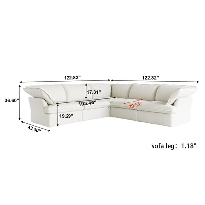 Modular Luxe 5-Seater Corner Sectional in White