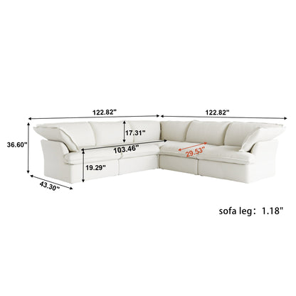 Modular Luxe 5-Seater Corner Sectional in White — Nationwide
