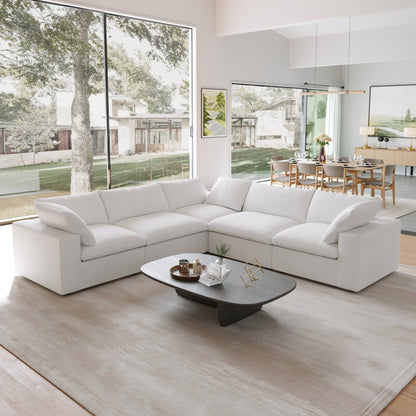 Classic Modular 5-Seater Corner Sectional in White — Nationwide