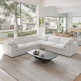 Classic Modular 5-Seater Corner Sectional in White — Nationwide