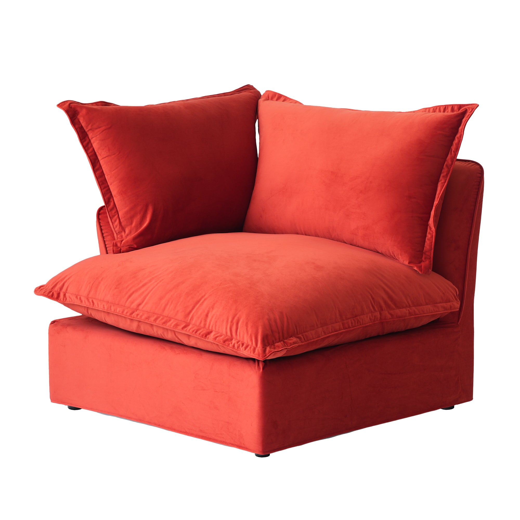 Modular Luxe Left Facing Armrest Piece in Red