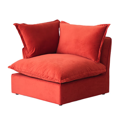 Modular Luxe Left Facing Armrest Piece in Red