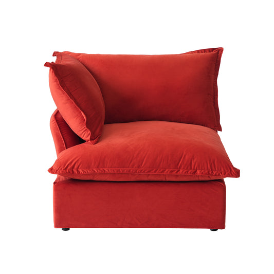 Modular Luxe Left Facing Armrest Piece in Red