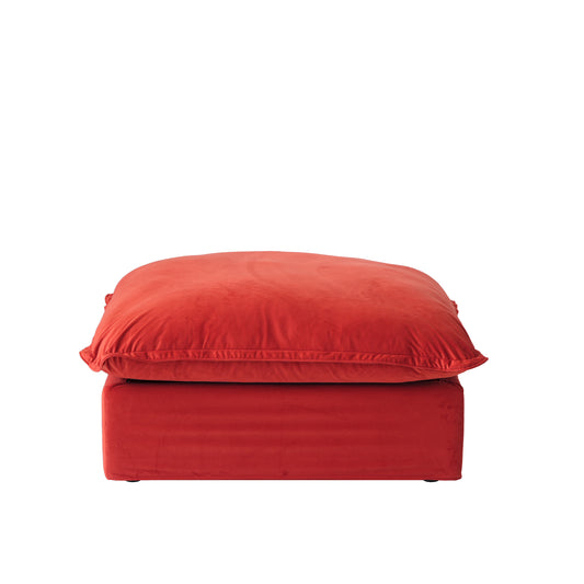 Modular Luxe Ottoman Piece in Red
