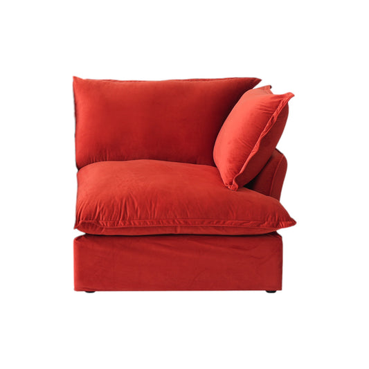 Modular Luxe Right Facing Armrest Piece in Red