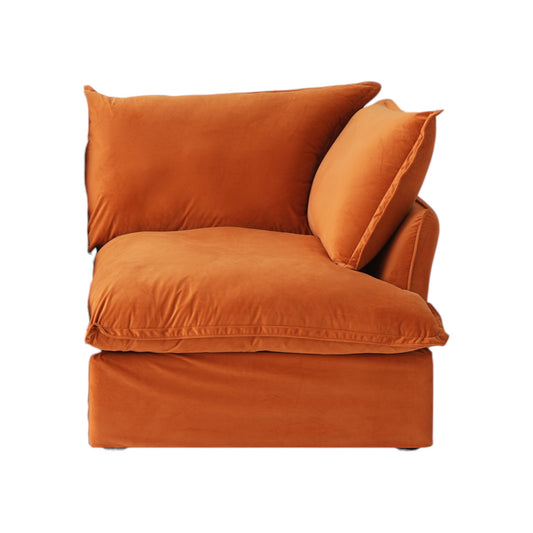 Modular Luxe Right Facing Armrest Piece in Orange
