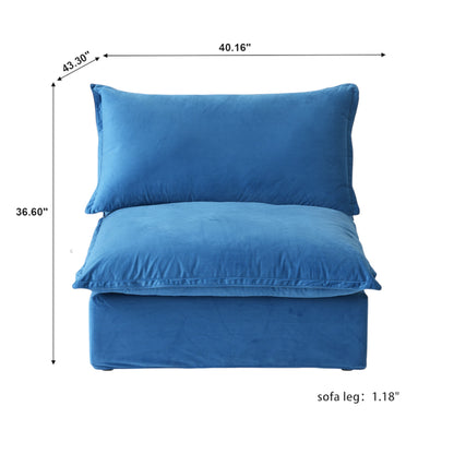 Modular Luxe Armless/Median Piece in Blue