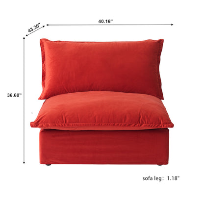 Modular Luxe Armless/Median Piece in Red