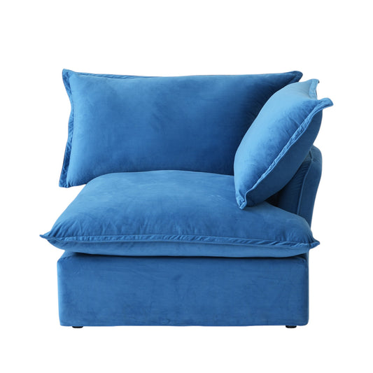 Modular Luxe Right Facing Armrest Piece in Blue