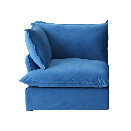 Modular Luxe Left Facing Armrest Piece in Blue