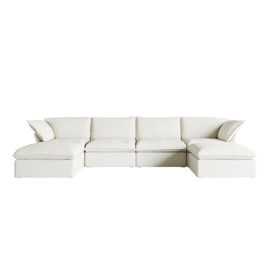 Modular Luxe 4-Seater U-Sectional in White