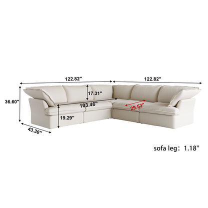 Modular Luxe 5-Seater Corner Sectional in Beige — Nationwide