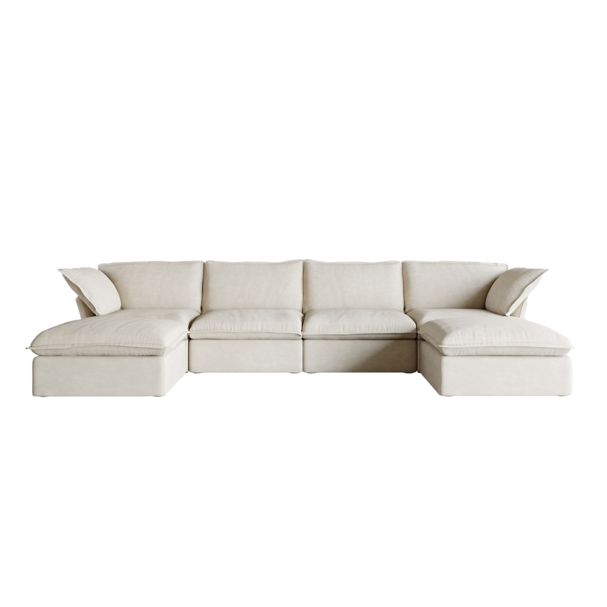 Modular Luxe 4-Seater U-Sectional in Beige